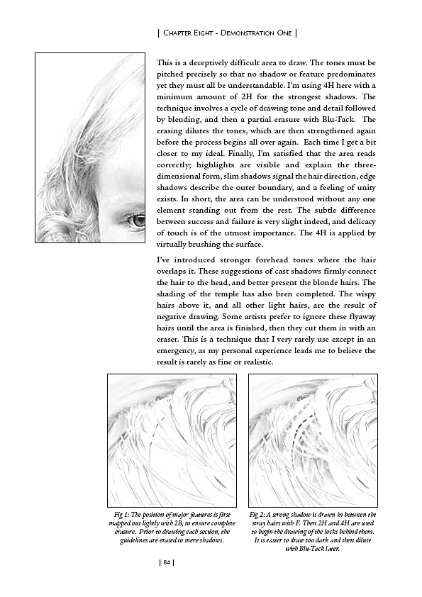 Step-by-step demonstration - Portrait of child Charlotte in graphite pencil